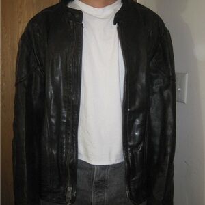 Men's Black Leather Motorcycle Jacket